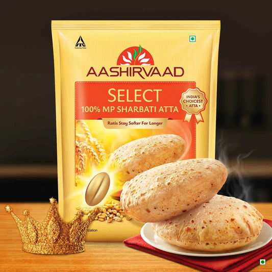 Aashirvaad Select Atta | Made from 100% MP Sharbati Wheat for Softer Rotis 1 Kg